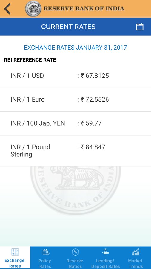 RBI-android-app-current-conversion-rates
